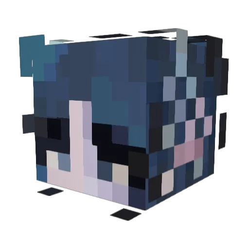 Tortish Minecraft avatar head, 3D render