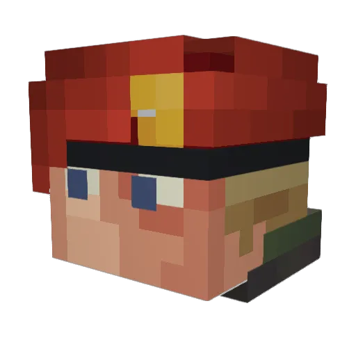 Tortles7 Minecraft avatar head, 3D render