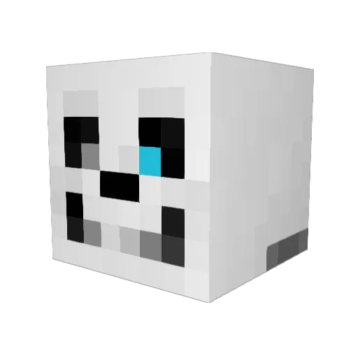 Tortley Minecraft avatar head, 3D render