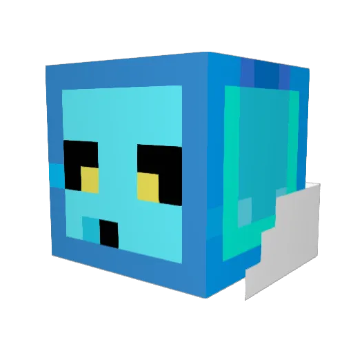Tortoiso Minecraft avatar head, 3D render