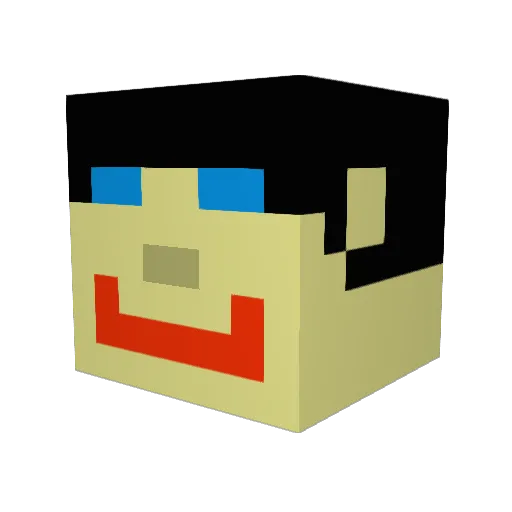 Tosama Minecraft avatar head, 3D render