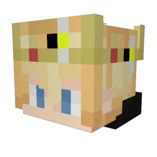ToshiHero Minecraft avatar head, 3D render