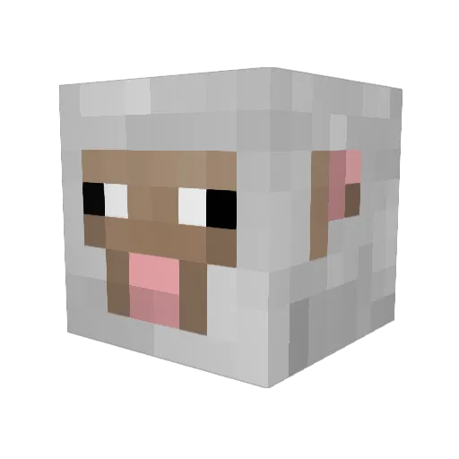 Tossasheep Minecraft avatar head, 3D render