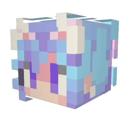 TotalKC Minecraft avatar head, 3D render