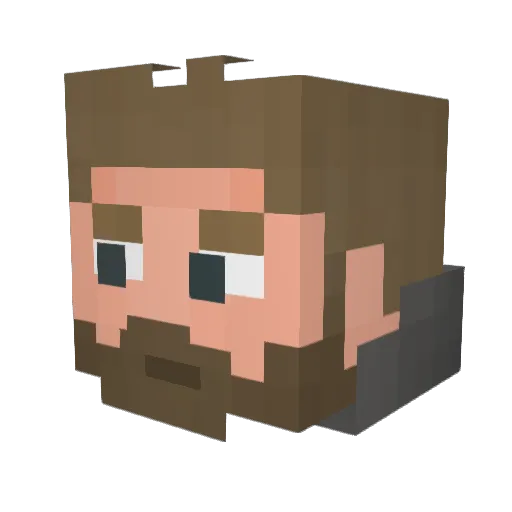 TotalPain Minecraft avatar head, 3D render