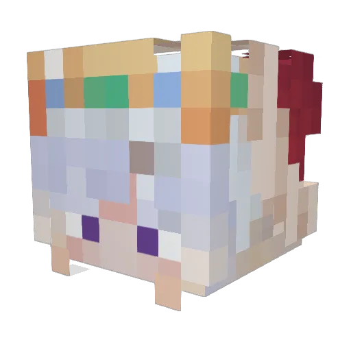 TotallyNotFerris Minecraft avatar head, 3D render