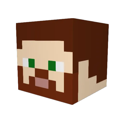 TotallyNotOnFire Minecraft avatar head, 3D render