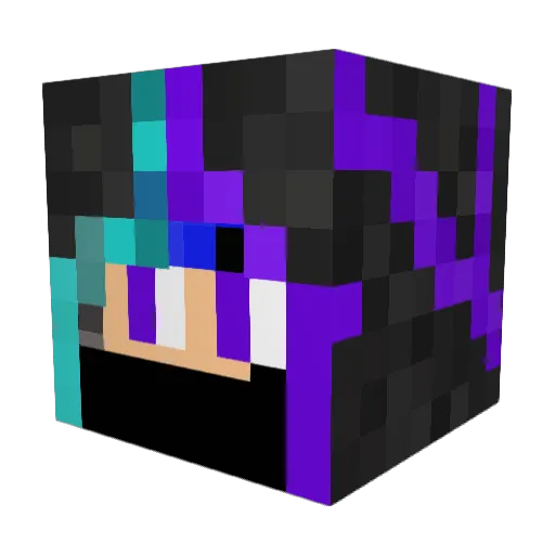 TotallyNotYT Minecraft avatar head, 3D render