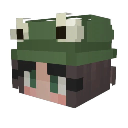TotallyOkay Minecraft avatar head, 3D render