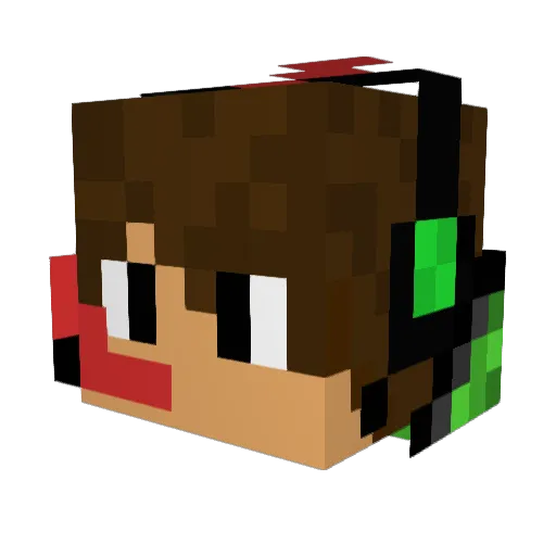 Toto11 Minecraft avatar head, 3D render