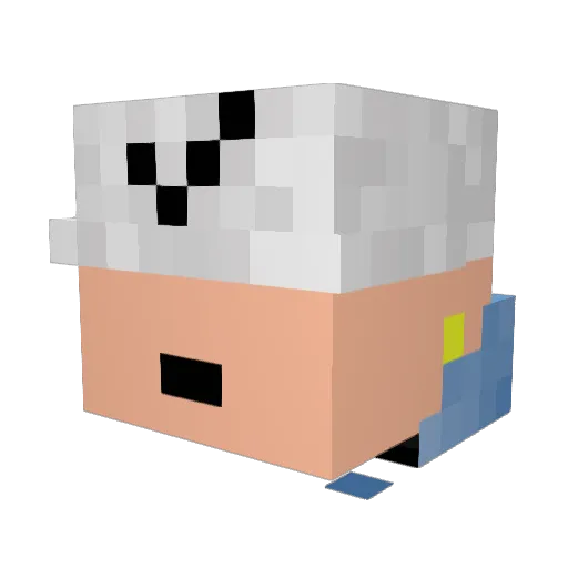 TotoSpark69 Minecraft avatar head, 3D render