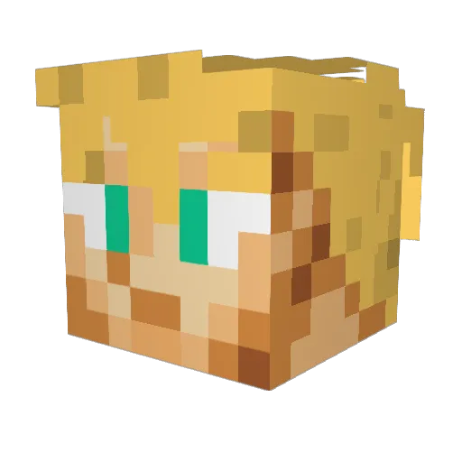 Totokid Minecraft avatar head, 3D render