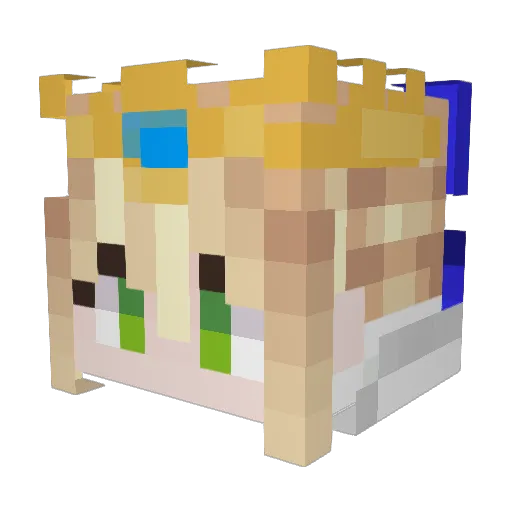 Totor_umbrella Minecraft avatar head, 3D render