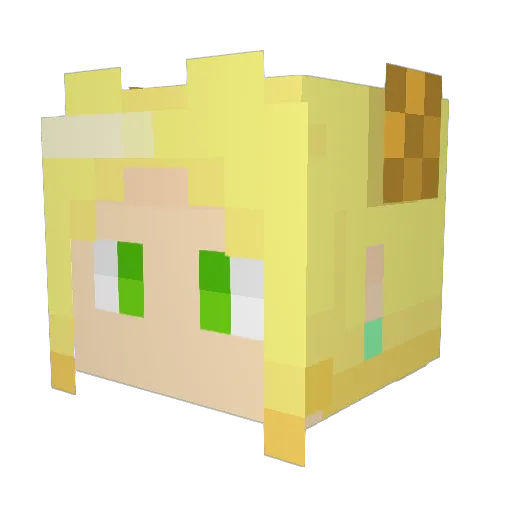 TotsukiTouka Minecraft avatar head, 3D render