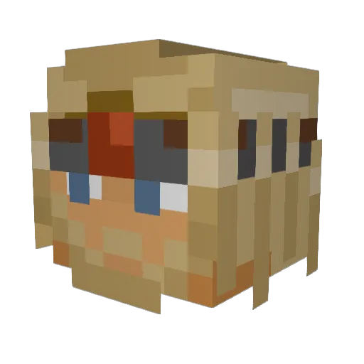 TouLow Minecraft avatar head, 3D render