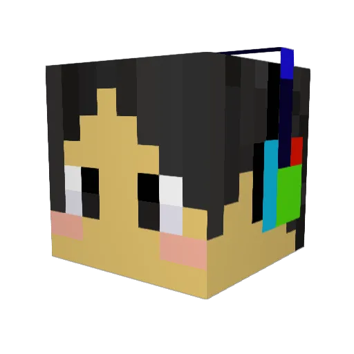 TouSugar Minecraft avatar head, 3D render