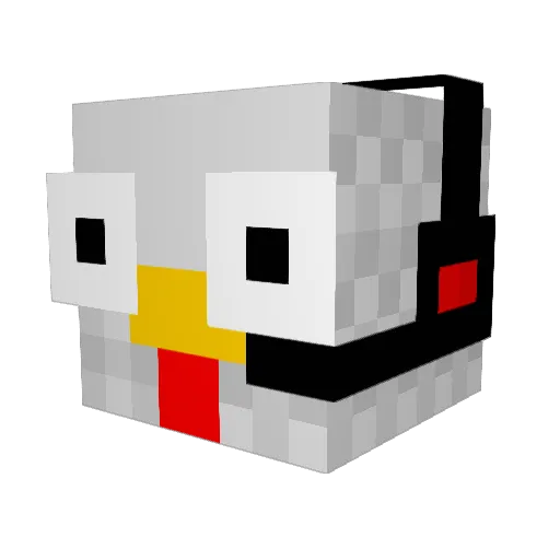 TouchedChicken Minecraft avatar head, 3D render