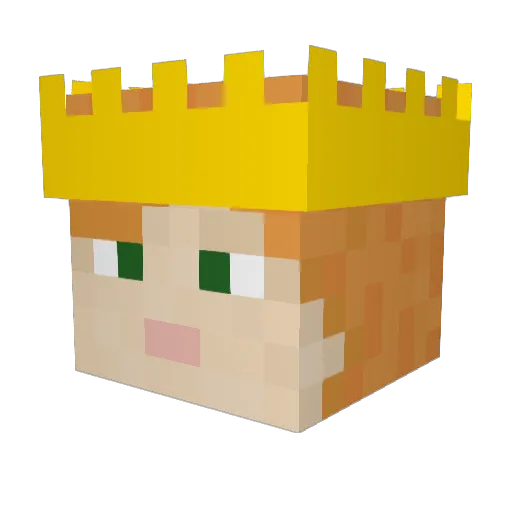 TouchingHair Minecraft avatar head, 3D render