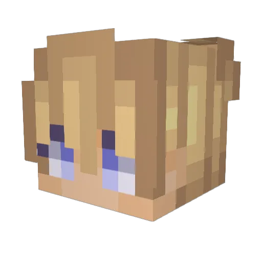 Touding Minecraft avatar head, 3D render