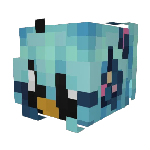 Toupangus Minecraft avatar head, 3D render