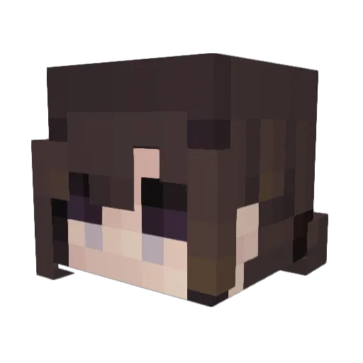 Tourning Minecraft avatar head, 3D render