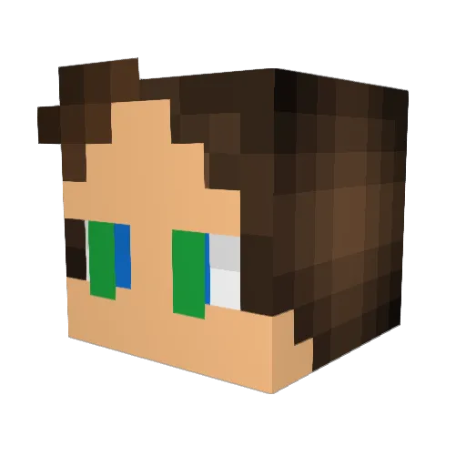 TouroBot Minecraft avatar head, 3D render