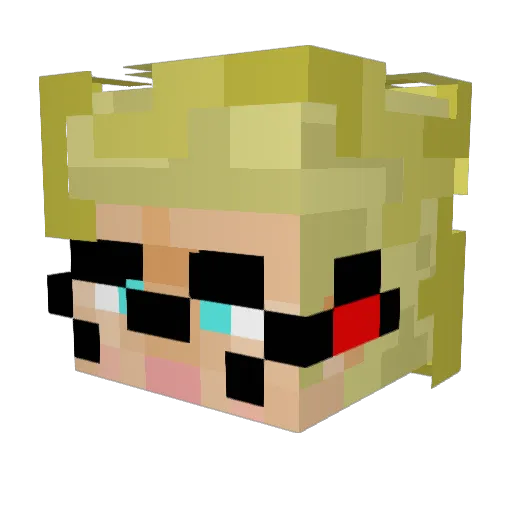 Touski Minecraft avatar head, 3D render