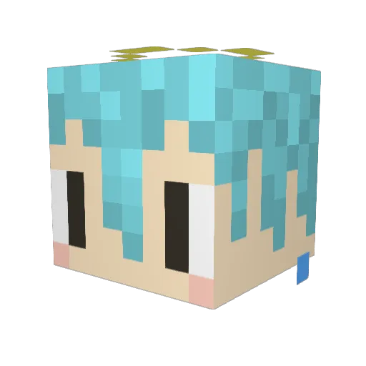 Touta0124 Minecraft avatar head, 3D render