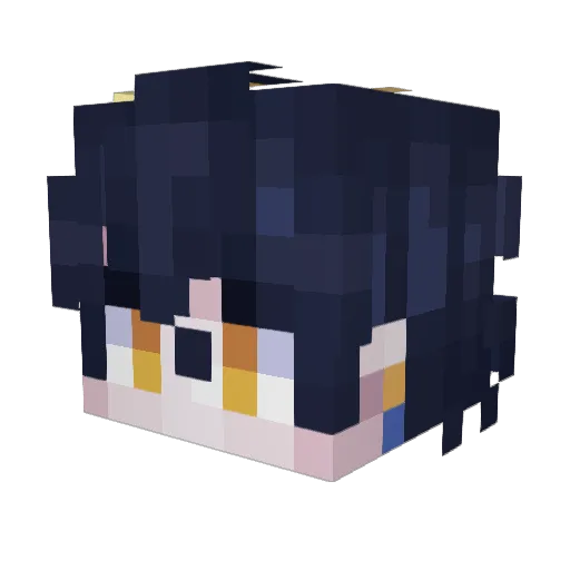 TouyaAoyagi Minecraft avatar head, 3D render