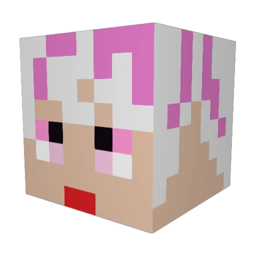 Touya_bn_86 Minecraft avatar head, 3D render