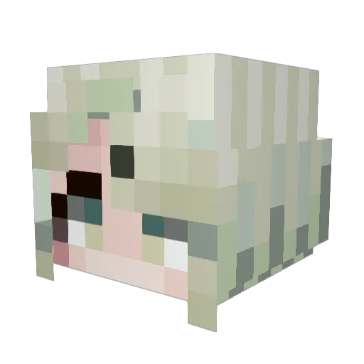 Touyama Minecraft avatar head, 3D render