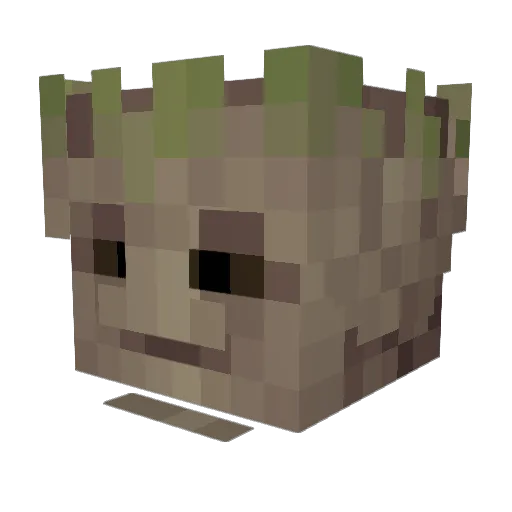 Touziii Minecraft avatar head, 3D render