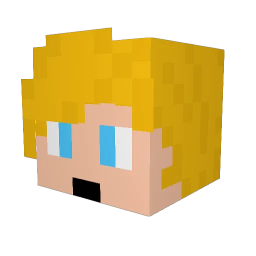 Tovap_ Minecraft avatar head, 3D render