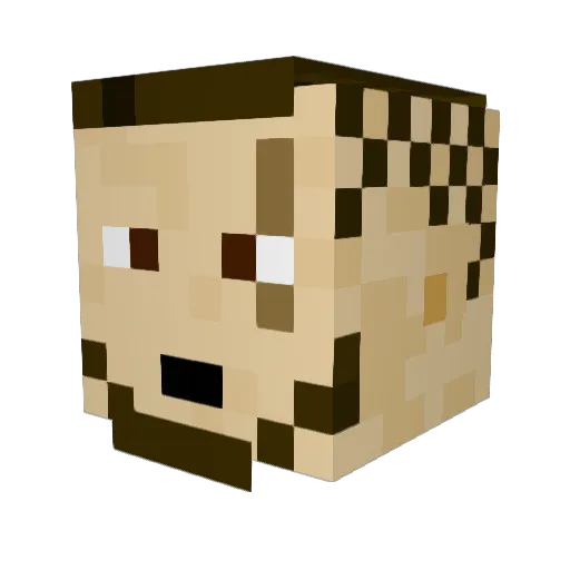 Toveraziaat Minecraft avatar head, 3D render