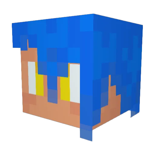 TowaUnabara Minecraft avatar head, 3D render