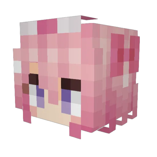 TowanKokoro Minecraft avatar head, 3D render