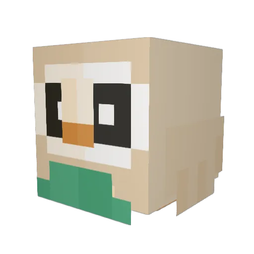 Towel_Owl Minecraft avatar head, 3D render