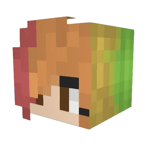 ToxicGold Minecraft avatar head, 3D render