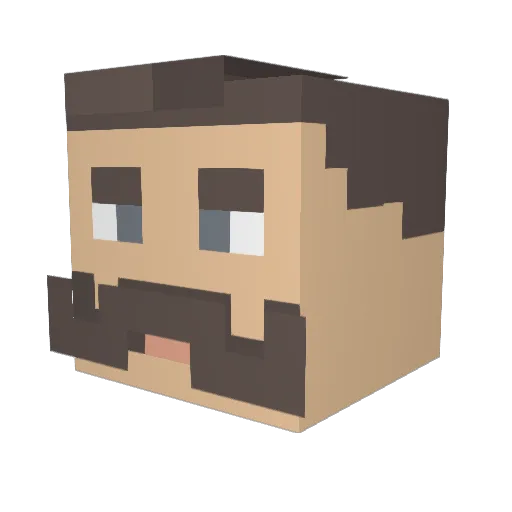 ToxicPlayOn Minecraft avatar head, 3D render