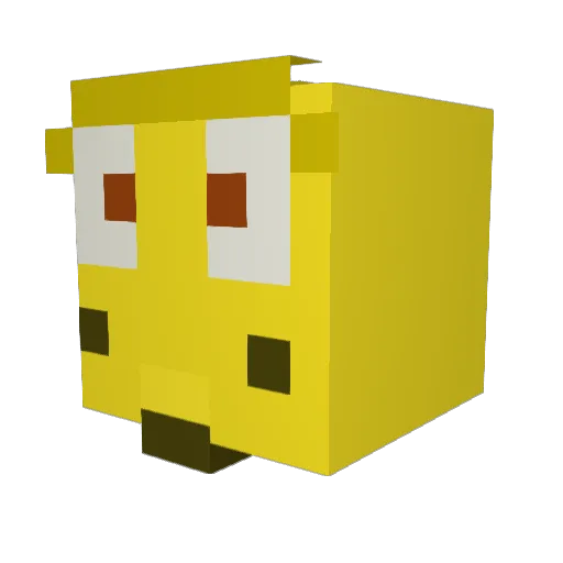 ToyMenu Minecraft avatar head, 3D render