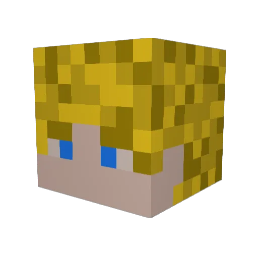 Toyska Minecraft avatar head, 3D render