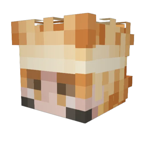 Toyzou Minecraft avatar head, 3D render