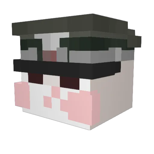 Tpycuwka Minecraft avatar head, 3D render