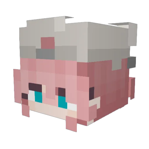 Tqisa Minecraft avatar head, 3D render