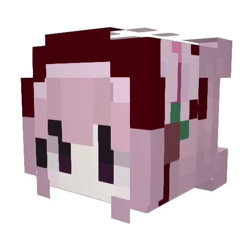 Tqmii Minecraft avatar head, 3D render