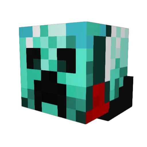 Tqran Minecraft avatar head, 3D render