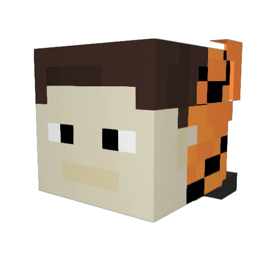 Tqrca Minecraft avatar head, 3D render