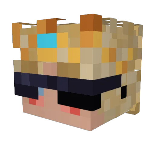 Tr3v_ Minecraft avatar head, 3D render