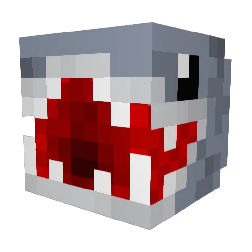 TrShark Minecraft avatar head, 3D render