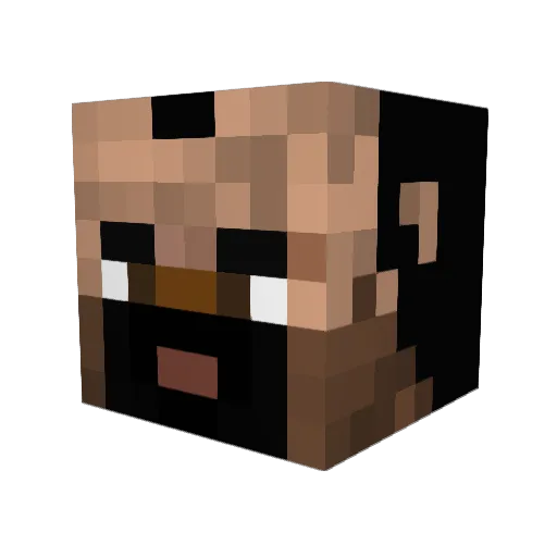 Trachta Minecraft avatar head, 3D render